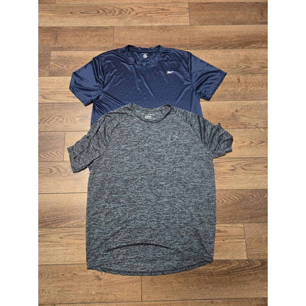 Under Armour The Tech Tee & Reebok Mens XXL Gray Blue Loose Fit T-shirt